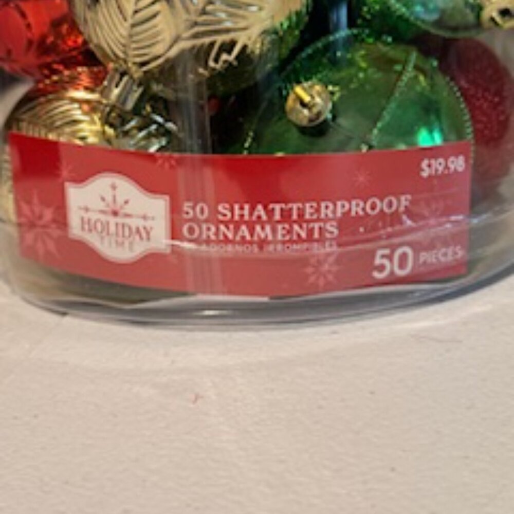NWT - Set of 50 Christmas Ornaments – Red, Green, Silver & Gold Holiday Decor - Picture 4 of 4